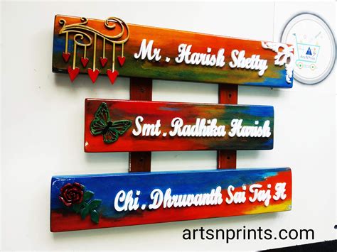 A collection of nameplate designs