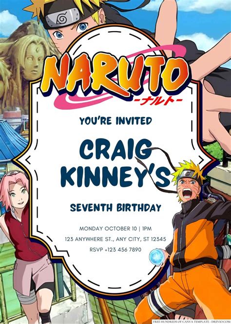 Naruto Birthday Card Template 3