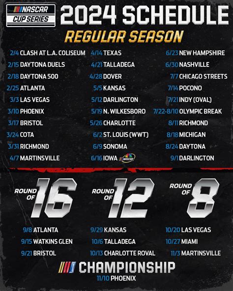 2023 NASCAR Schedule Calendar