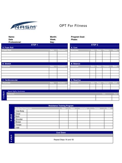 NASM OPT Model Templates PDF