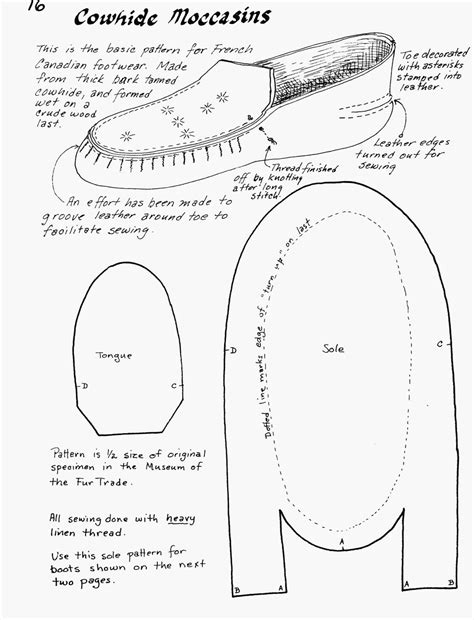 Native American Moccasin Pattern Free Printable Template