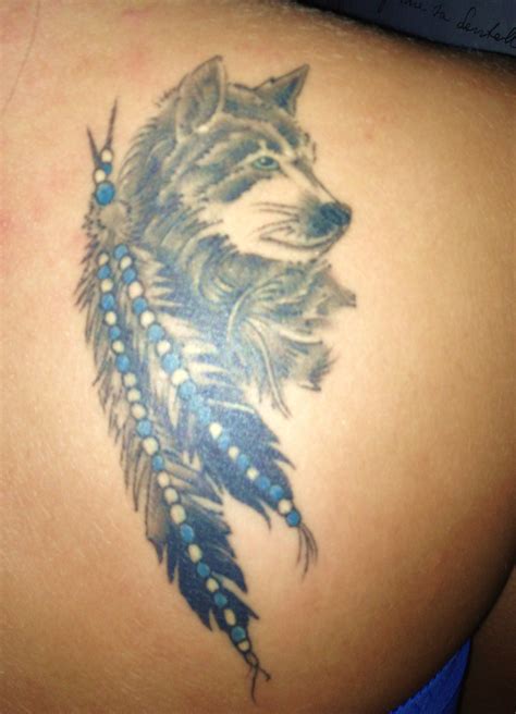 Native American inspired wolf tattoos