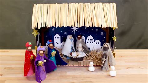 Materials needed for a 3D nativity scene DIY project