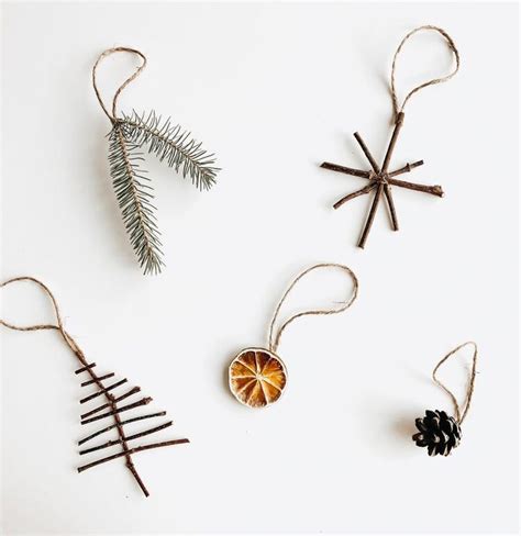 Natural Christmas ornaments made from pinecones and evergreen branches