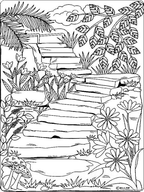 Nature coloring pages for adults