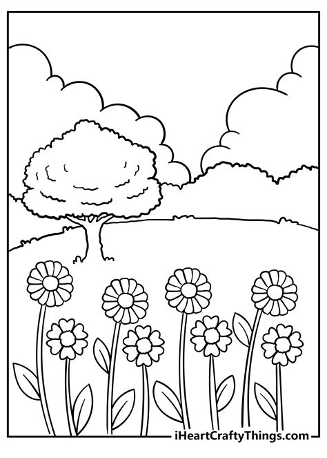 Nature coloring pages for kids education