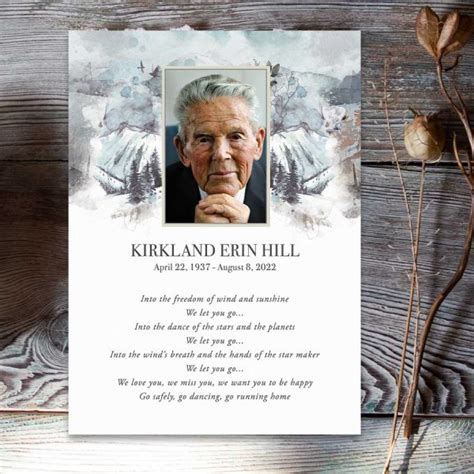 Example of a nature-inspired funeral program template