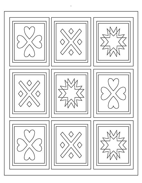 Nature-Inspired Quilt Patterns Coloring Pages For Adults