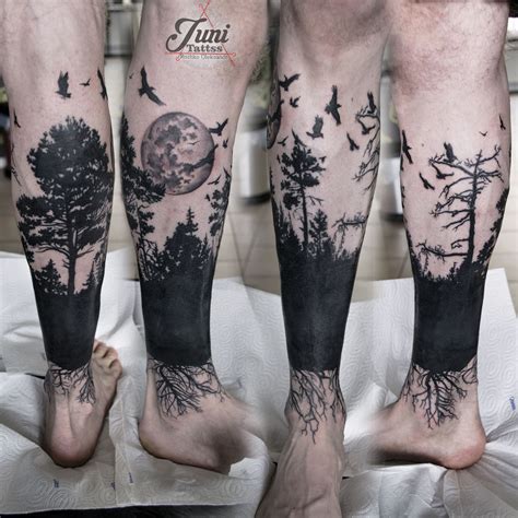 Nature leg tattoos