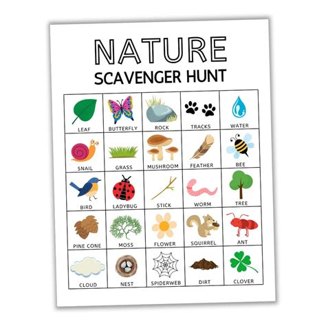 Nature Scavenger Hunt Template