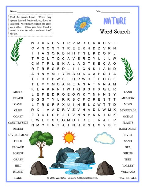 Nature-themed Word Search