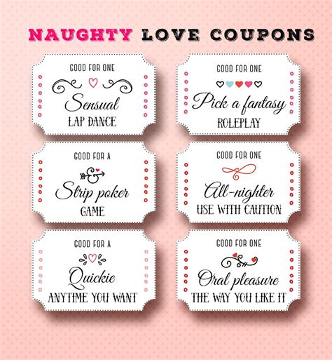 Naughty coupons for him ideas