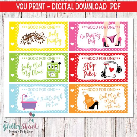 Naughty coupons for him printable