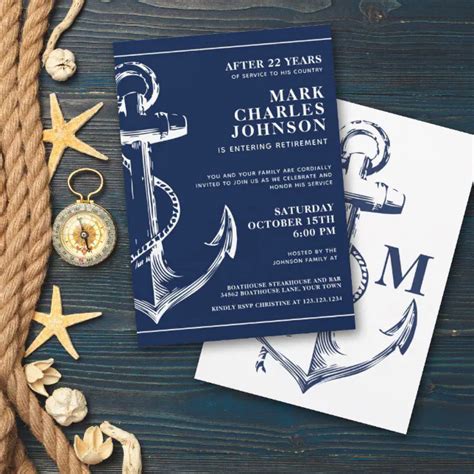 Nautical retirement party invitation