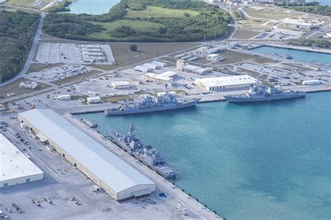 Ships moored at Naval Base Guam