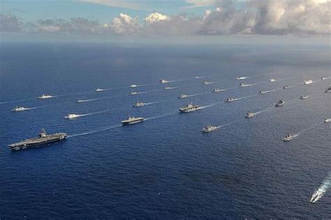 U.S. Navy ships participating in a multinational exercise