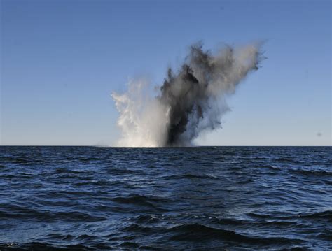 Naval mine explosion