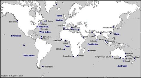 Map of US Navy bases around the world