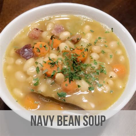 Nutrition facts for navy bean soup