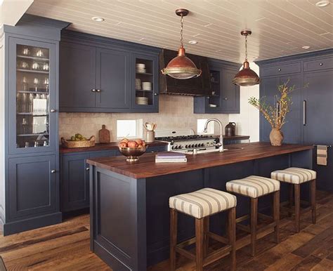 Navy Blue Kitchen Cabinets Lighting Options