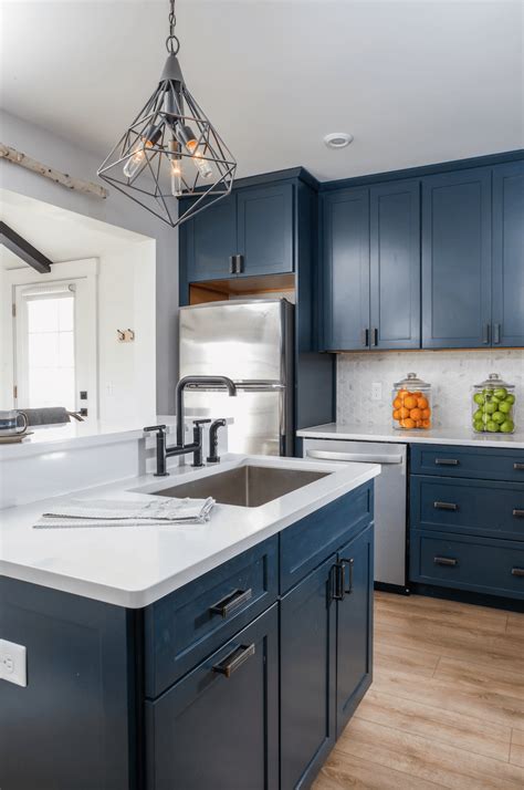 Navy Blue Kitchen Cabinets Materials