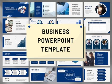 Navy Blue Powerpoint Template for Business