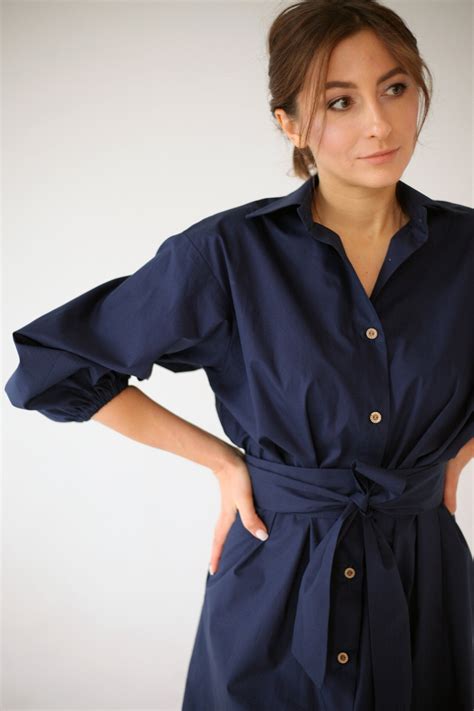 Navy blue tee with belt