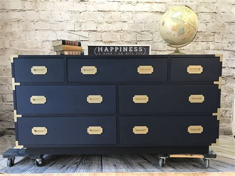 Navy Dresser with Hardware