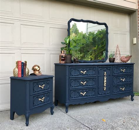 Navy Dresser with Mirror