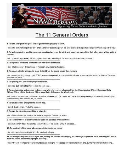 Importance of Navy General Orders