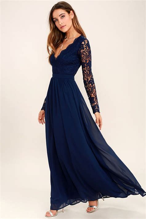 Navy Maxi Dress for Hourglass Women