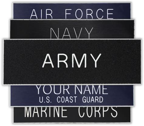 Navy name tag on a patterned dress