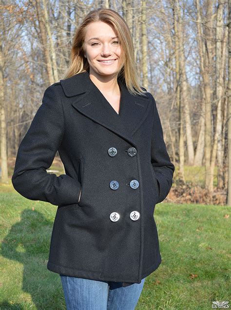 Navy Pea Coat with Belt