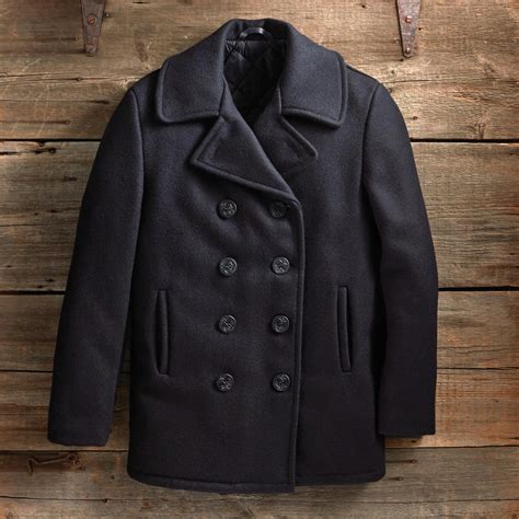 Navy Pea Coat with Umbrella