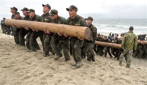 Navy SEALs training rope climbing