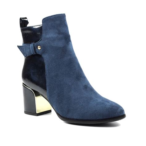 Navy ankle boots