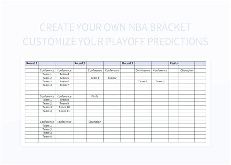 NBA Playoff Bracket Template Google Docs