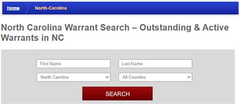 NC Active Warrants Search