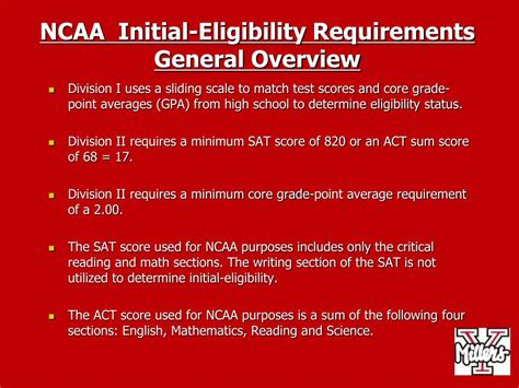 NCAA Eligibility Requirements