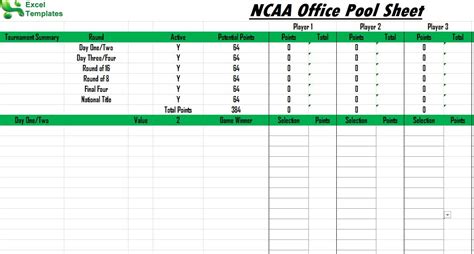 NCAA Office Pool Template