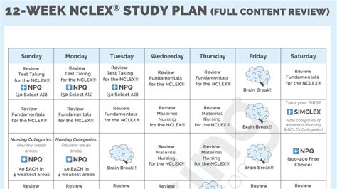 NCLEX Study Plan Template for Nursing Students