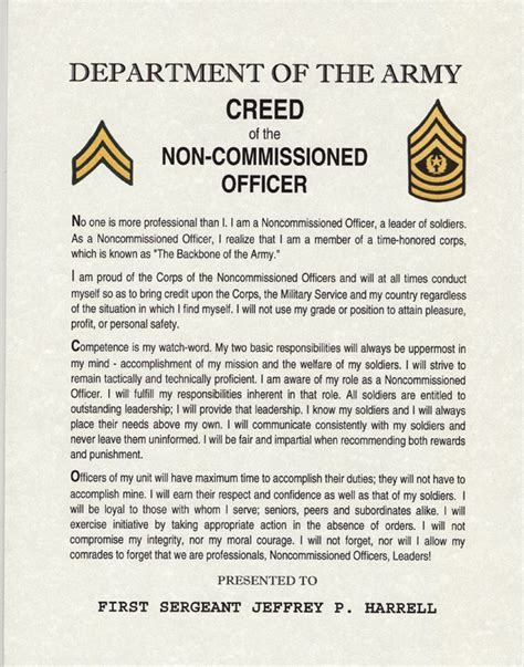 NCO Creed and NCO Code