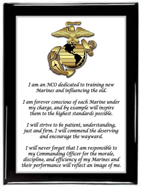 NCO Creed printable US Marine Corps