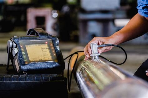 NDT technician inspecting a nuclear power component