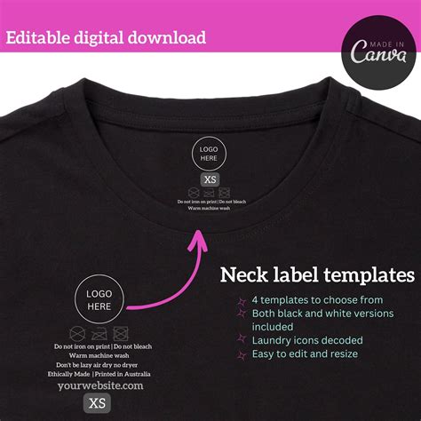 Neck Label Template Example