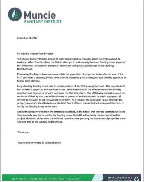 Neighborhood Update Letter Template