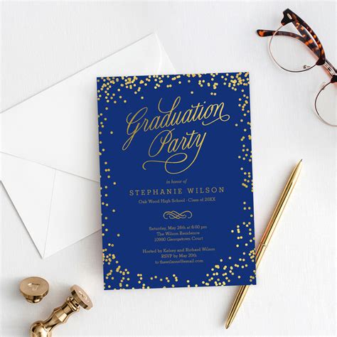 Neon Graduation Invitation Template