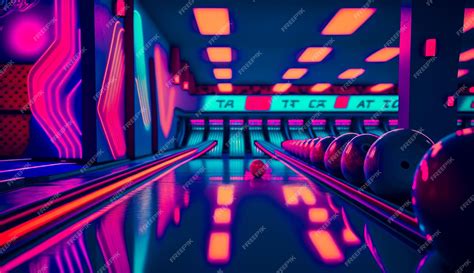 Neon Lights Bowling Flyer Template