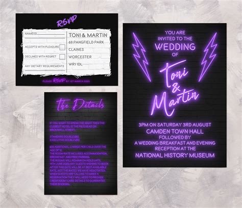 Neon Lights Wedding Invitation