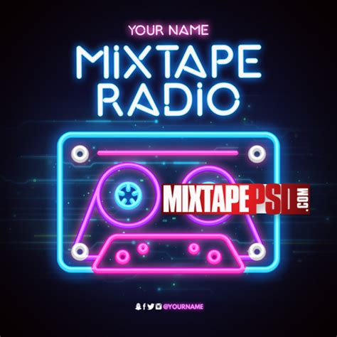 Neon Mixtape Cover Template